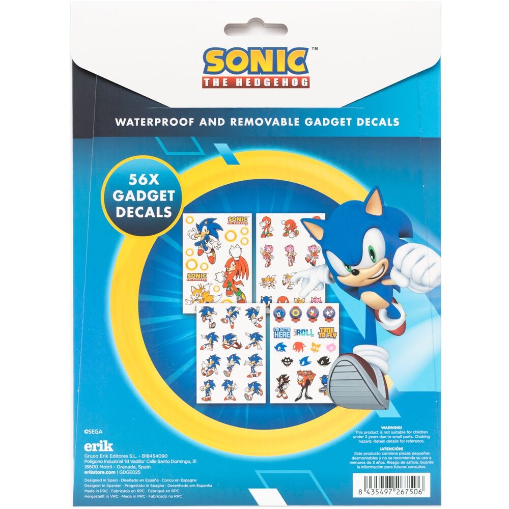Set de cuatro hojas de pegatinas reutilizables de Sonic The Hedgehog - 3