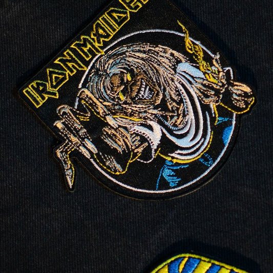 Set de tres parches Iron Maiden con diseños rock - 3
