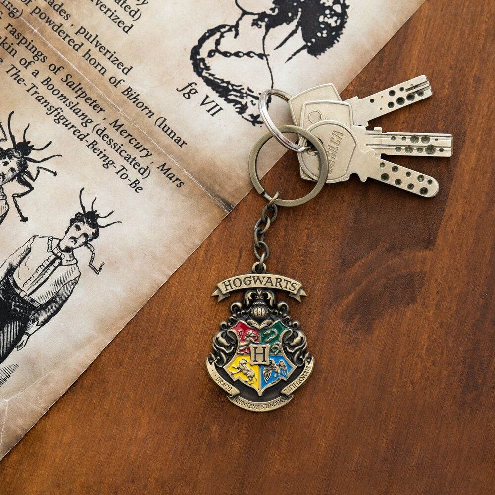 Llavero Hogwarts de Harry Potter con escudo de las cuatro casas - 3