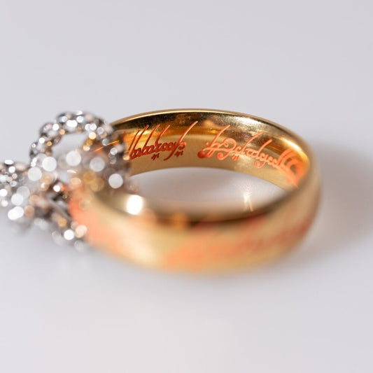 Llavero del Anillo Único de El Señor de los Anillos con cadena y placa - 3