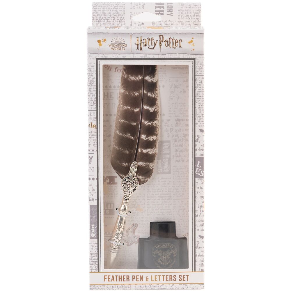 Set Harry Potter con bolígrafo pluma, cartas de pergamino y soporte negro - 3