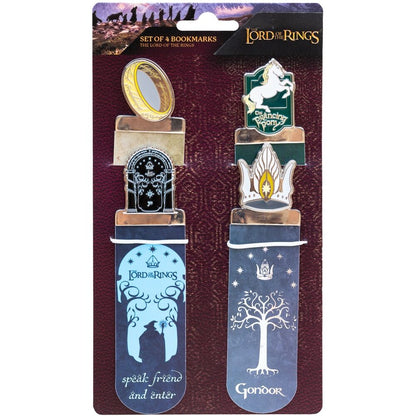 Set de cuatro marcapáginas de El Señor de los Anillos con diseños de la Tierra Media - 3