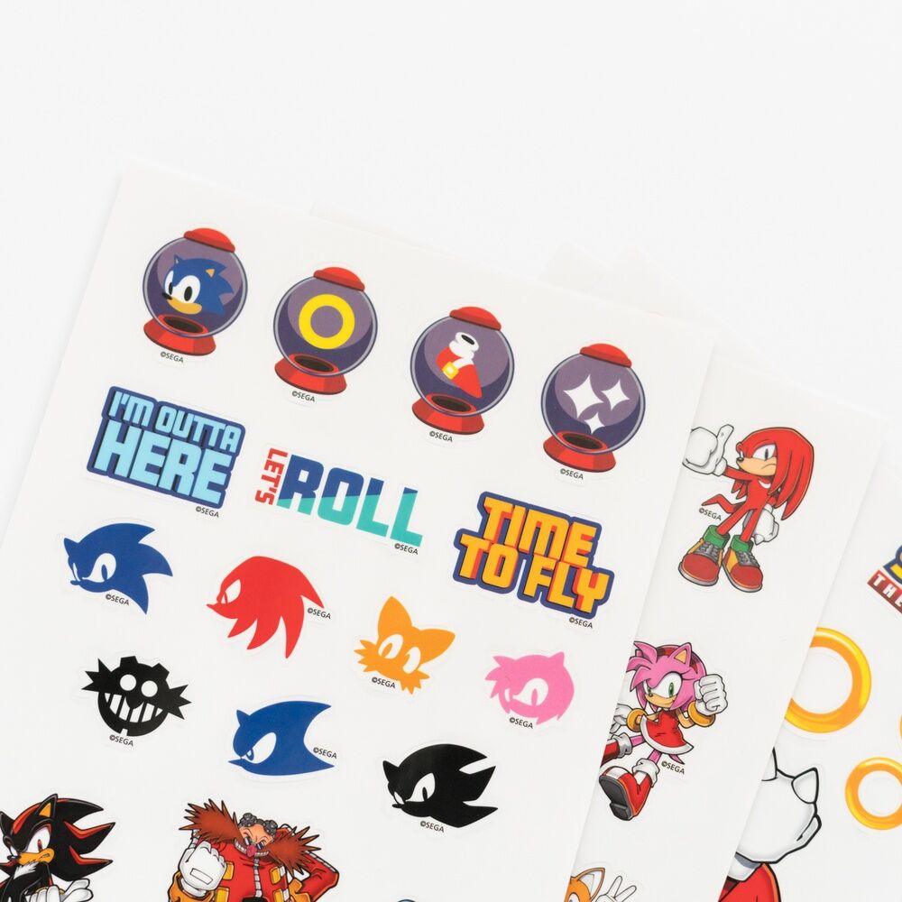 Set de cuatro hojas de pegatinas reutilizables de Sonic The Hedgehog - 4