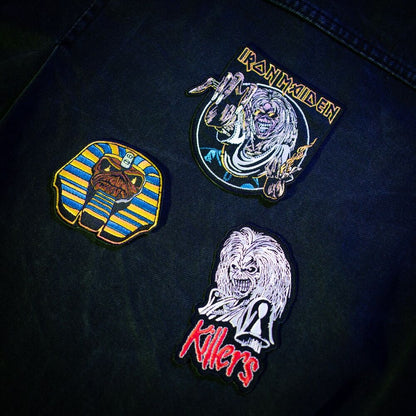 Set de tres parches Iron Maiden con diseños rock - 4