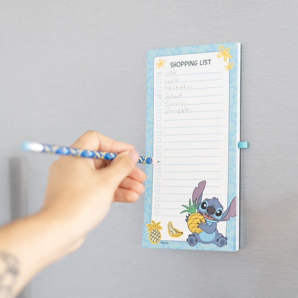 Bloc de notas magnético de Stitch Disney con lista y diseño tropical - 5