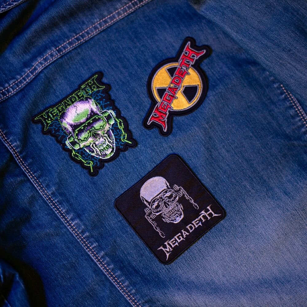 Set de tres parches Megadeth con calaveras y logotipos - 5