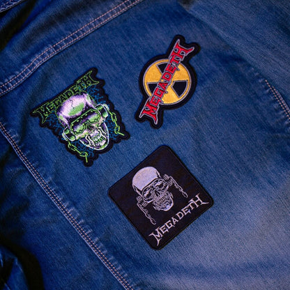 Set de tres parches Megadeth con calaveras y logotipos - 5