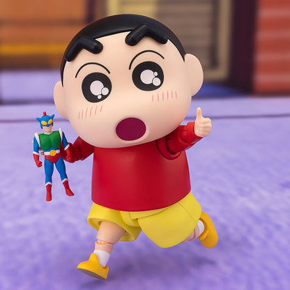 Figura S.H. Figuarts de Shinnosuke Nohara con camiseta roja y pantalón amarillo - 5