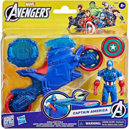 Moto lanzaescudos azul y roja con figura de Capitán América - 2
