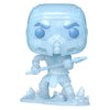 Figura Funko POP! de Sub-Zero de Mortal Kombat 11 en azul sobre una base de hielo