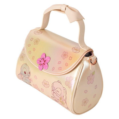 Bolso bandolera iridiscente de Stitch Disney Loungefly con flores en 3D - 3