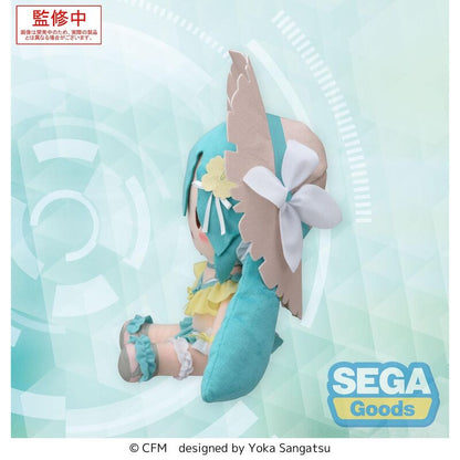 Peluche de Hatsune Miku de 22 cm sentado con coletas turquesa y detalles amarillos - 3