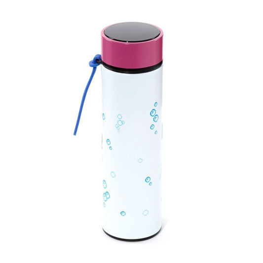 Botella termo Minecraft de 450 ml con diseño de ajolotes, tapa rosa y correa azul - 3