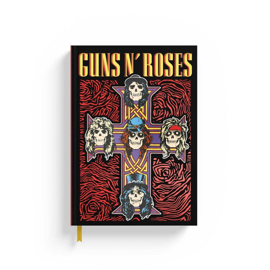 Cuaderno A5 ERIK de Guns N’ Roses con tapa dura negra y diseño de calaveras