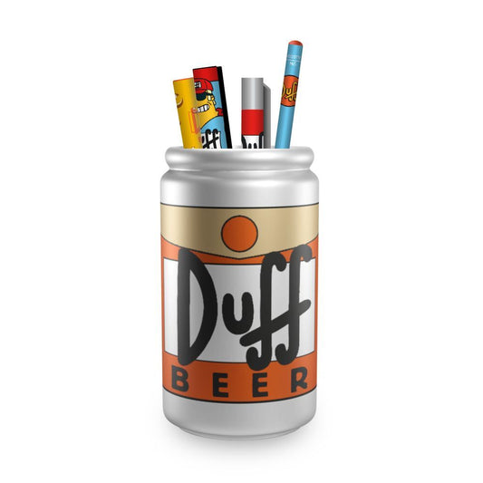 Portalápices de cerámica Los Simpsons con diseño Duff Beer y lapiceros