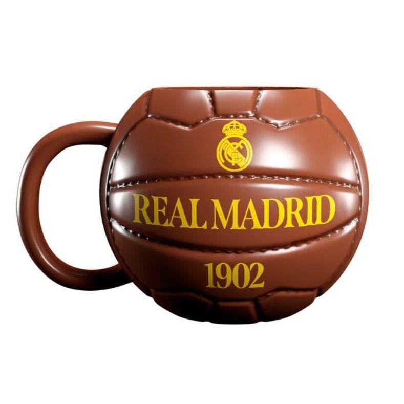 Taza 3D de cerámica del Real Madrid con forma de balón