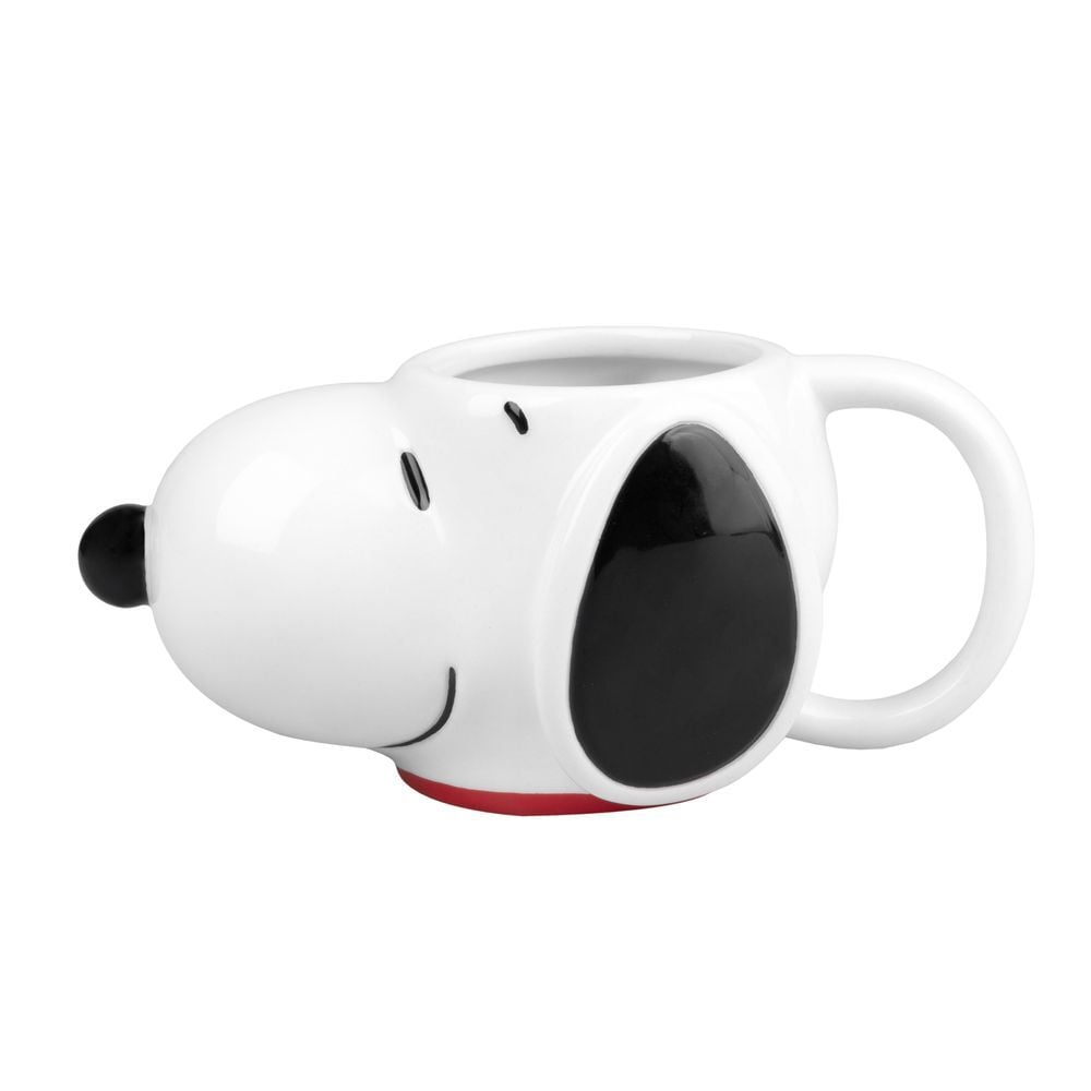 Taza 3D blanca con forma de Snoopy