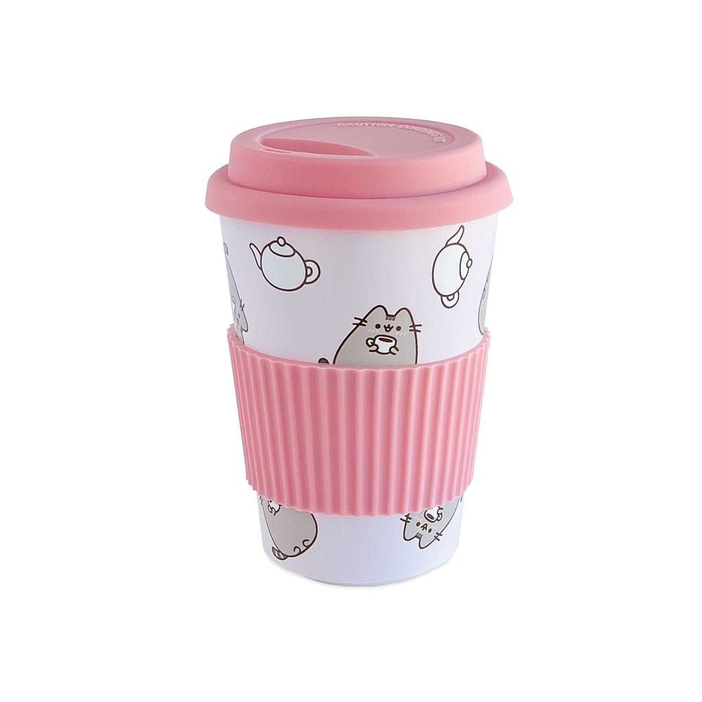Vaso de cerámica Pusheen Moments de 400 ml con tapa y banda rosa