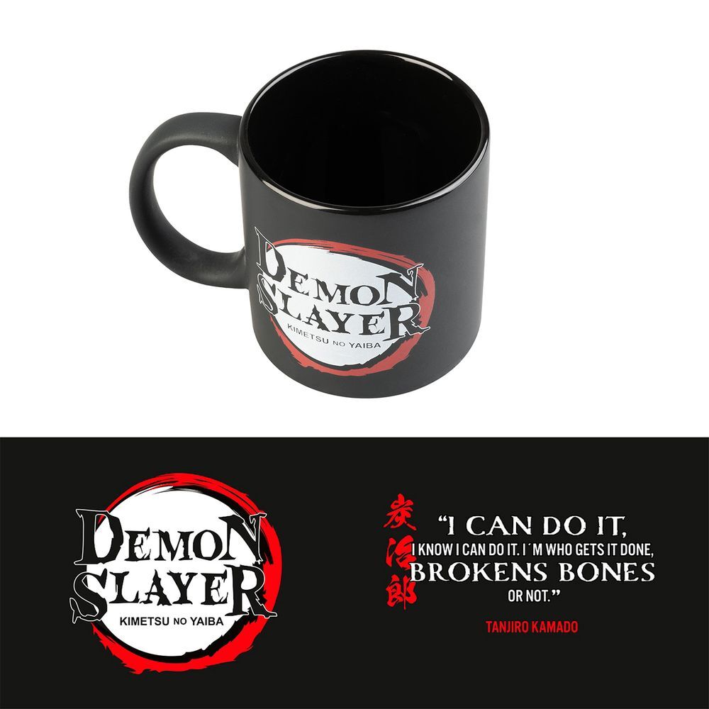 Taza negra de cerámica Demon Slayer Kimetsu no Yaiba de 350 ml