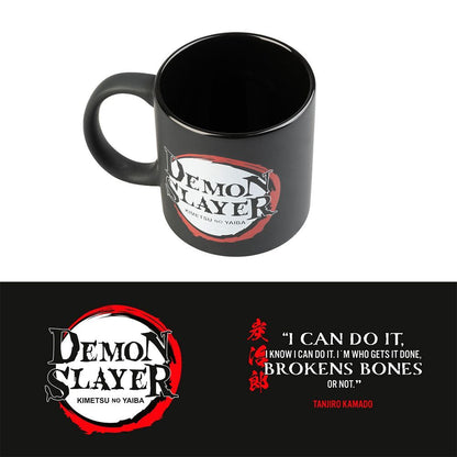 Taza negra de cerámica Demon Slayer Kimetsu no Yaiba de 350 ml