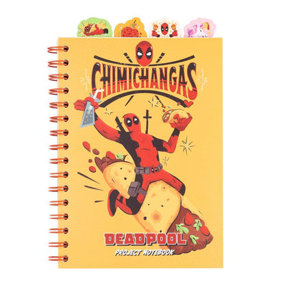 Cuaderno A5 Deadpool Marvel amarillo con separadores