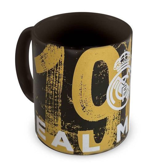 Taza negra ERIK del Real Madrid con escudo y diseño blanco - 2