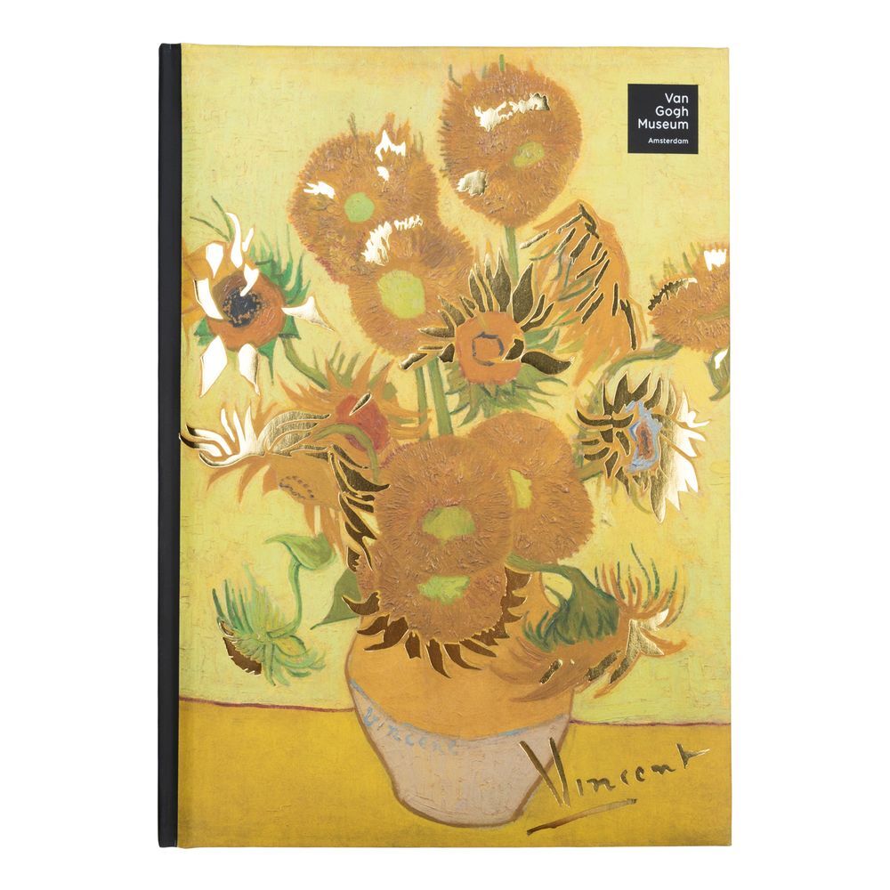 Set ERIK de cuaderno A5 y bolígrafo con diseño de girasoles - 2