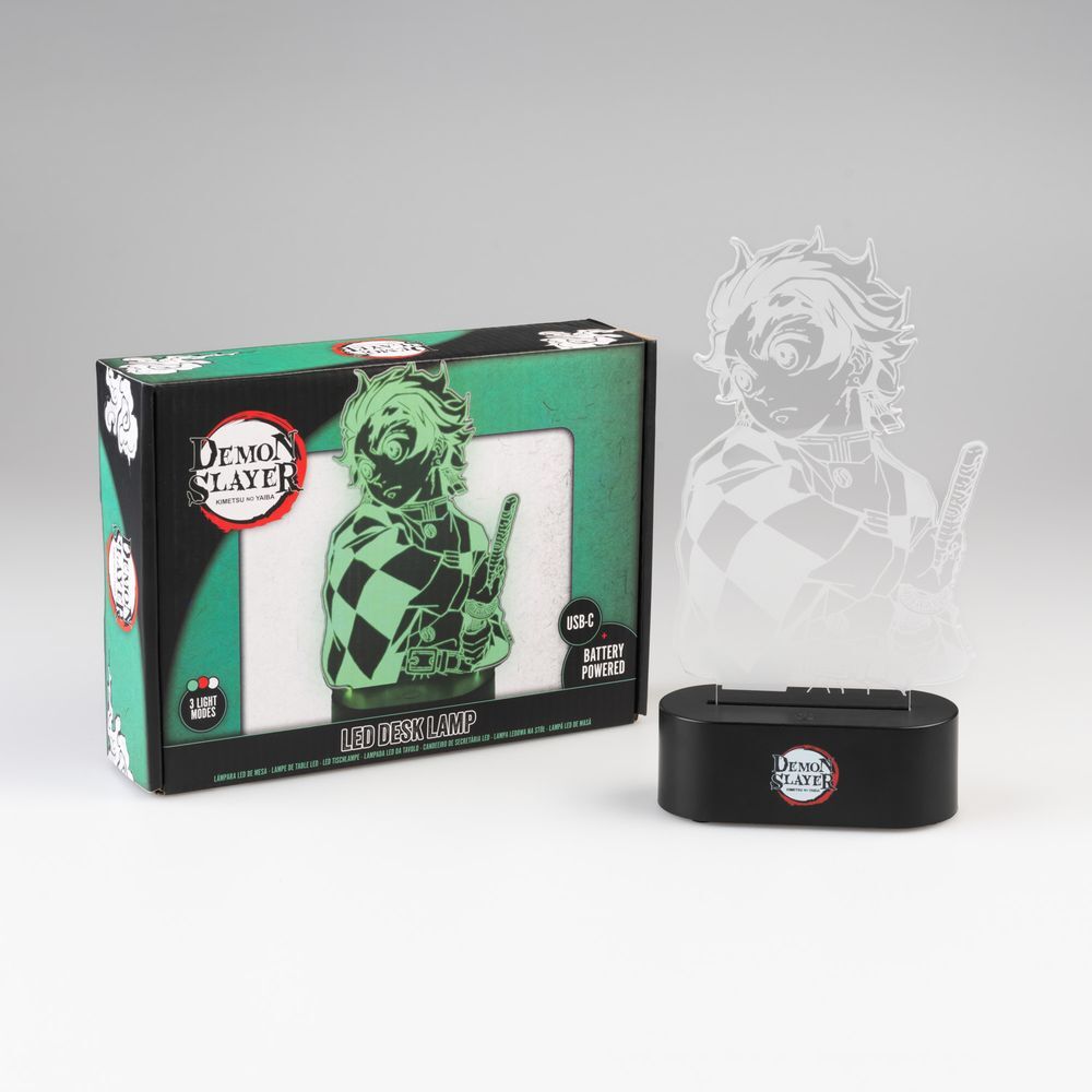 Lámpara LED de Demon Slayer con Tanjiro iluminado en verde - 3