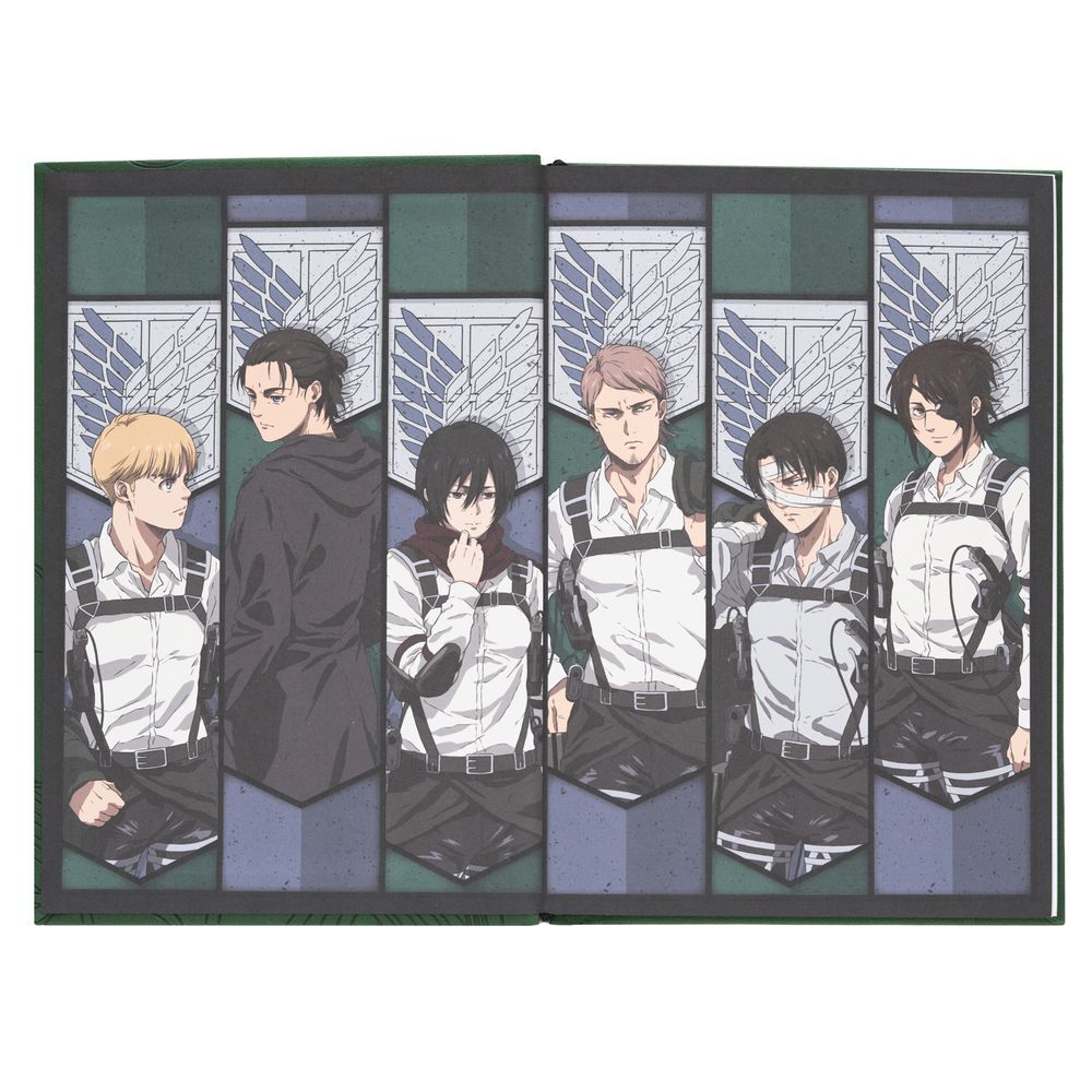Cuaderno A5 ERIK de Attack on Titan con tapa verde y diseño de Final Season - 4