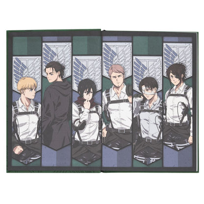 Cuaderno A5 ERIK de Attack on Titan con tapa verde y diseño de Final Season - 4