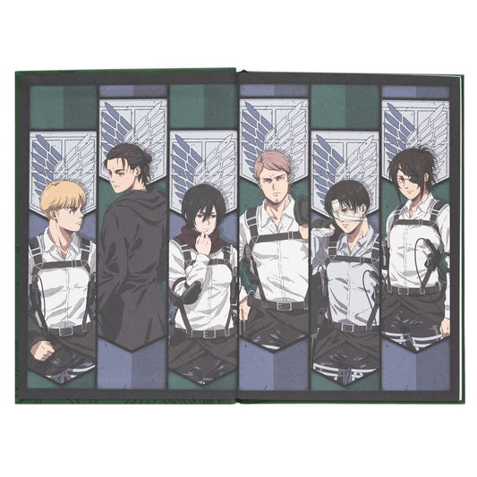 Cuaderno A5 ERIK de Attack on Titan con tapa verde y diseño de Final Season - 4