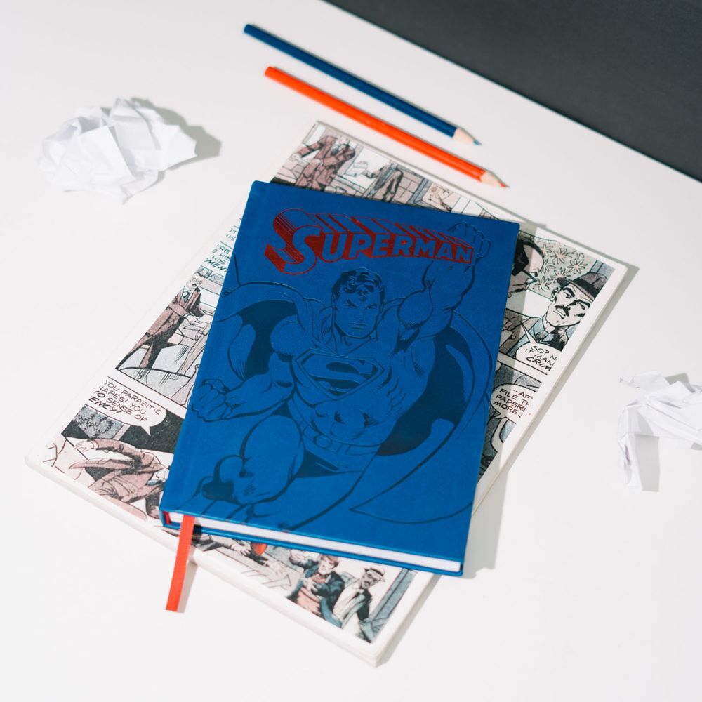 Cuaderno A5 azul de Superman DC Comics con tapa dura - 4