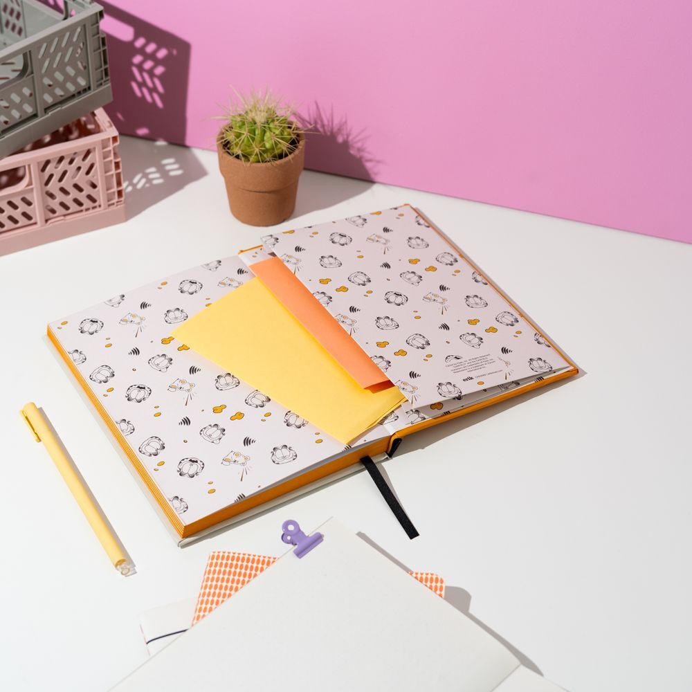 Cuaderno A5 Garfield ERIK con tapa dura y diseño retro naranja y negro - 5