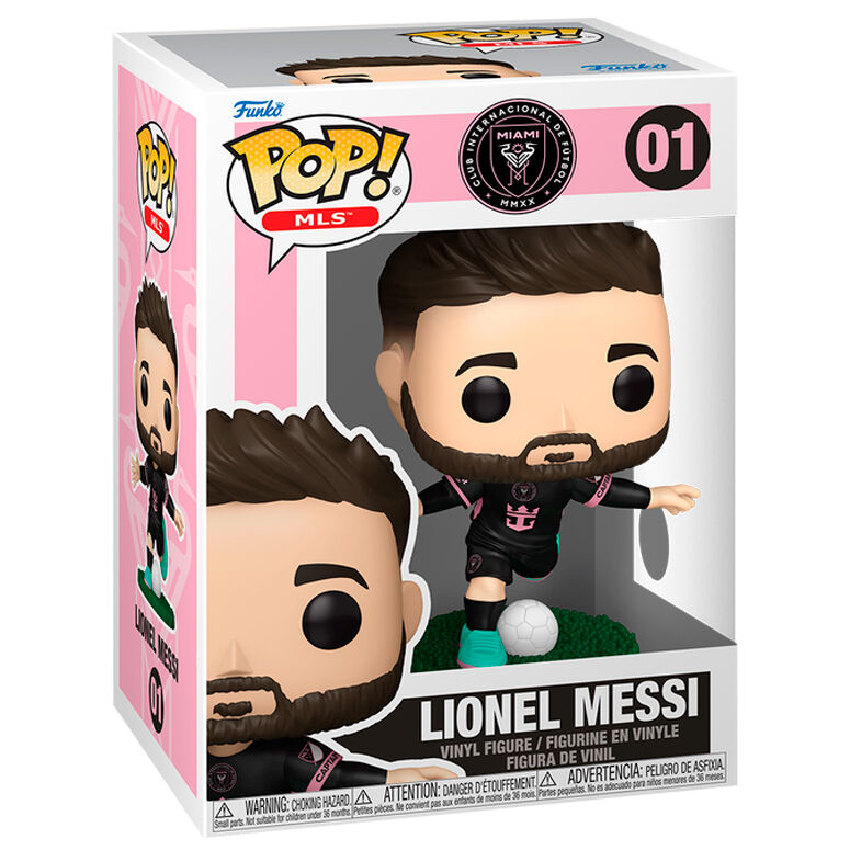 Figura Funko POP! de Lionel Messi con la equipación del Inter Miami y un balón de fútbol - 2