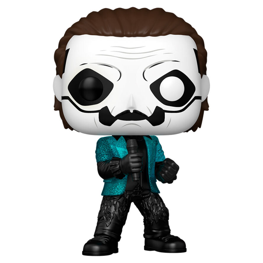 Figura Funko POP! de Papa Emeritus IV de Ghost con micrófono y chaqueta turquesa