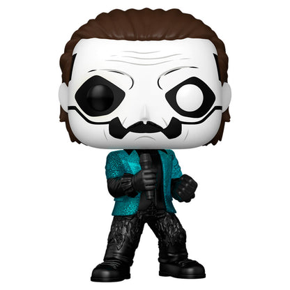 Figura Funko POP! de Papa Emeritus IV de Ghost con micrófono y chaqueta turquesa