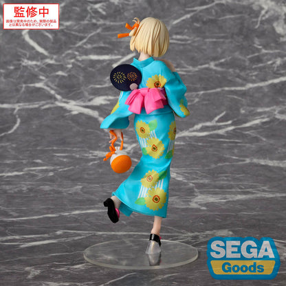 Figura de Chisato Nishikigi con yukata turquesa floral y base transparente - 2