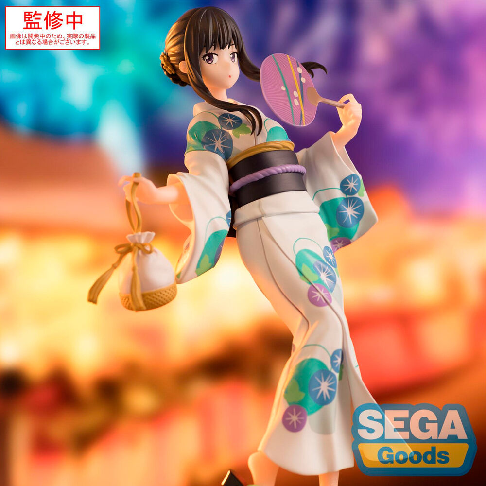 Figura Luminasta de Takina Inoue con yukata floral y abanico sobre base transparente - 4
