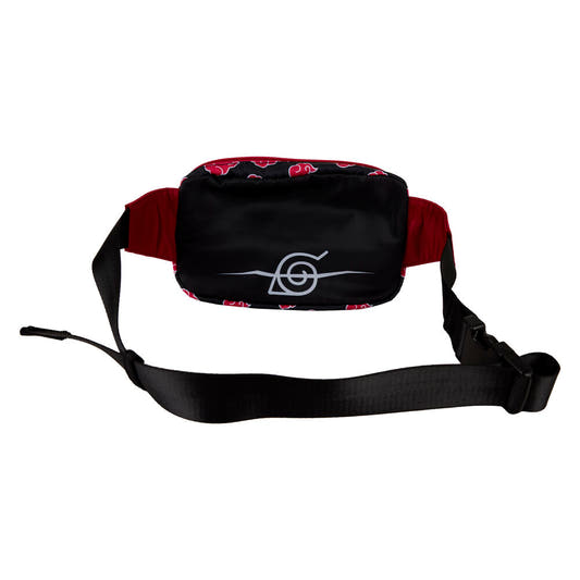 Riñonera Naruto Shippuden Loungefly negra con nubes rojas - 2