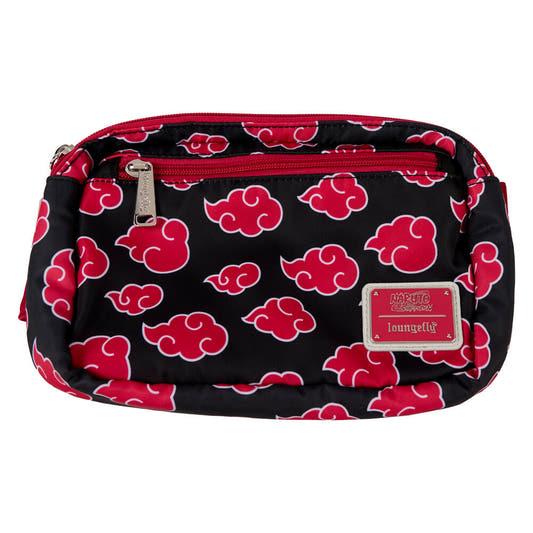 Riñonera Naruto Shippuden Loungefly negra con nubes rojas