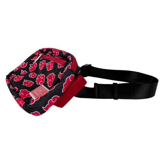 Riñonera Naruto Shippuden Loungefly negra con nubes rojas - 3