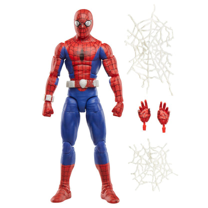 Figura articulada de Spider-Man Marvel Legends con manos alternativas y telarañas