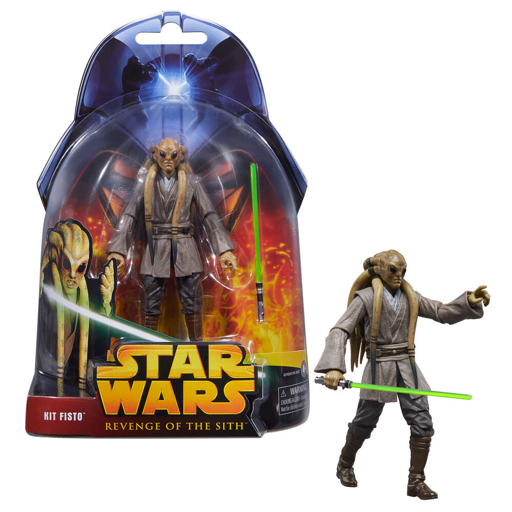 Figura articulada de Kit Fisto con sable de luz verde - 3