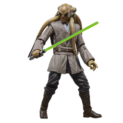 Figura articulada de Kit Fisto con sable de luz verde - 7