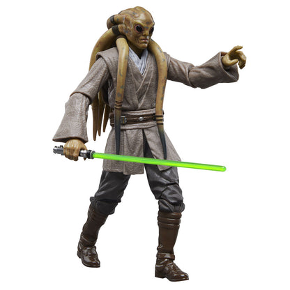 Figura articulada de Kit Fisto con sable de luz verde - 8