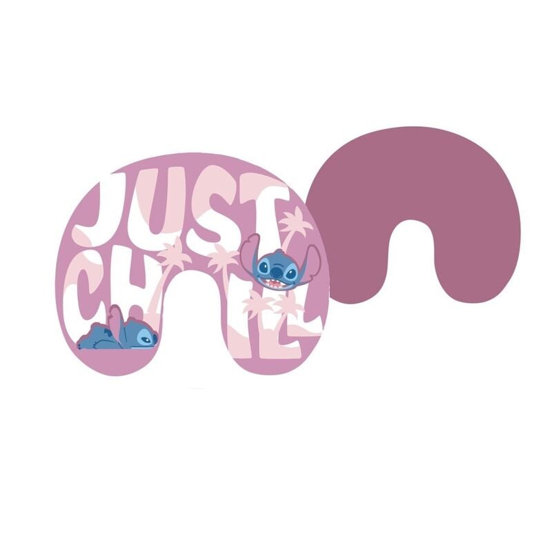 Cojín de viaje en U Stitch Disney rosa con estampado Just Chillin’