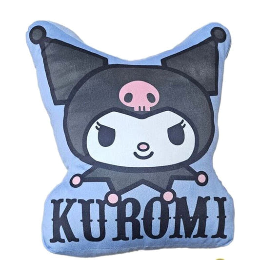 Cojín 3D de Kuromi SANRIO en tonos azul, gris, negro y rosa