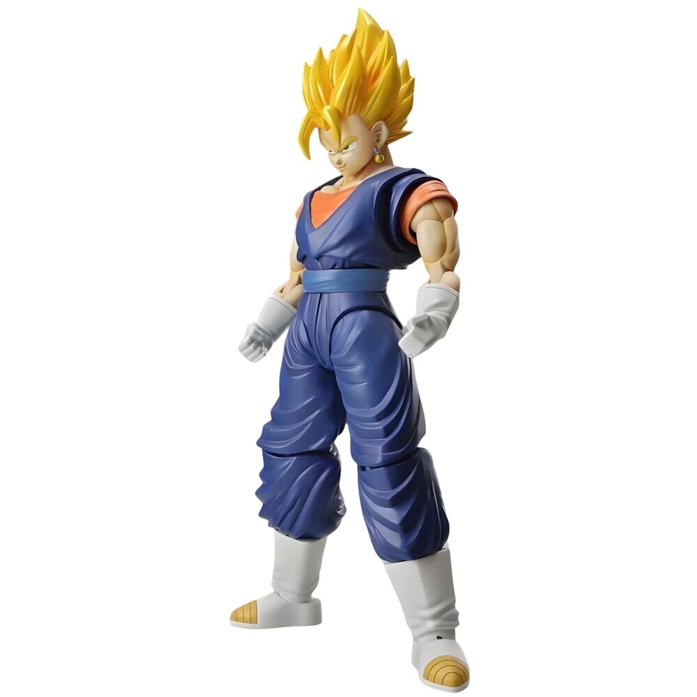 Figura articulada de Super Saiyan Vegetto con uniforme azul y cabello dorado