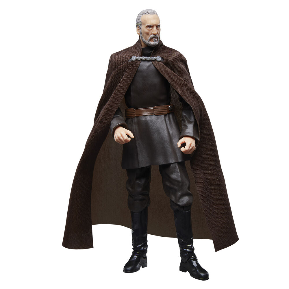 Figura articulada de Count Dooku Star Wars con capa marrón y sable de luz rojo - 3