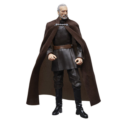 Figura articulada de Count Dooku Star Wars con capa marrón y sable de luz rojo - 3